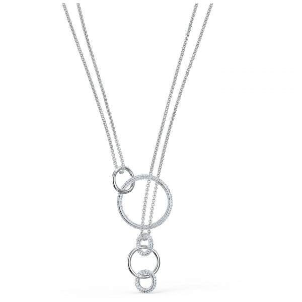 SWAROVSKI Stone Necklace, White, Rhodium plated 5512604