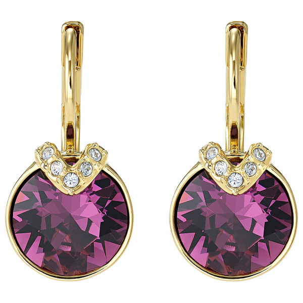 SWAROVSKI Bella V Pierced Earrings, Purple, Gold-tone plated 5509404