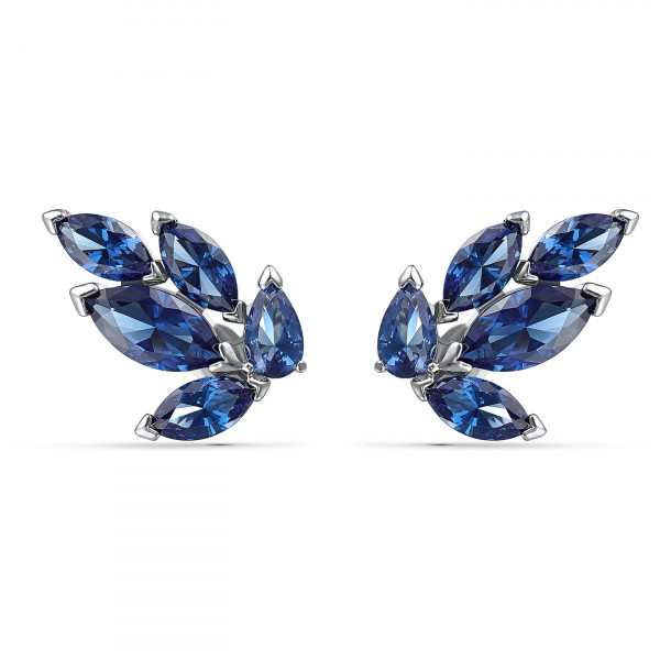 SWAROVSKI Louison Stud Pierced Earrings, Blue, Rhodium plated 5536549