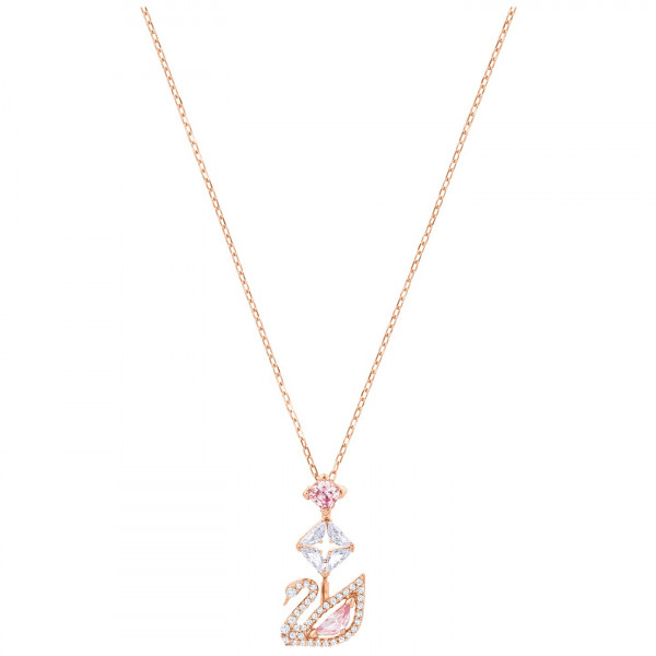 SWAROVSKI Dazzling Swan Y Necklace, Multi-colored, Rose gold plating 5473024