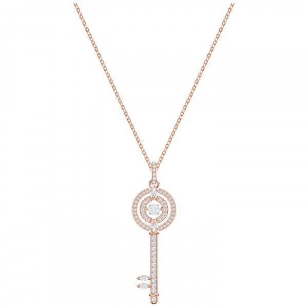 SWAROVSKI Sparkling Dance Key Pendant, White, Rose gold plating 5469120