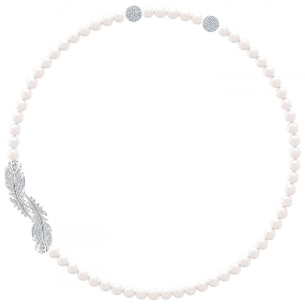 SWAROVSKI Nice Necklace, White, Rhodium plated 5493403