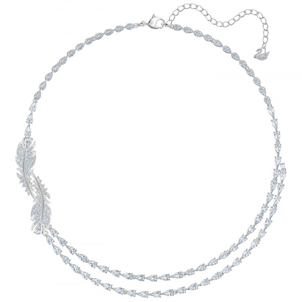 SWAROVSKI Nice Necklace, White, Rhodium plated 5493404