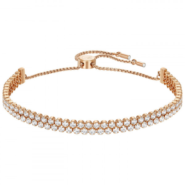 SWAROVSKI Subtle Double Bracelet, White, Rose Gold Plating 5224182