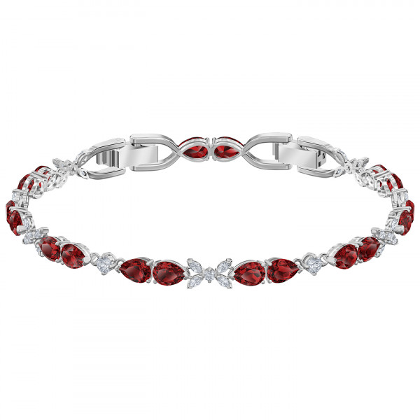 SWAROVSKI Louison Bracelet, Red, Rhodium plated 5495264