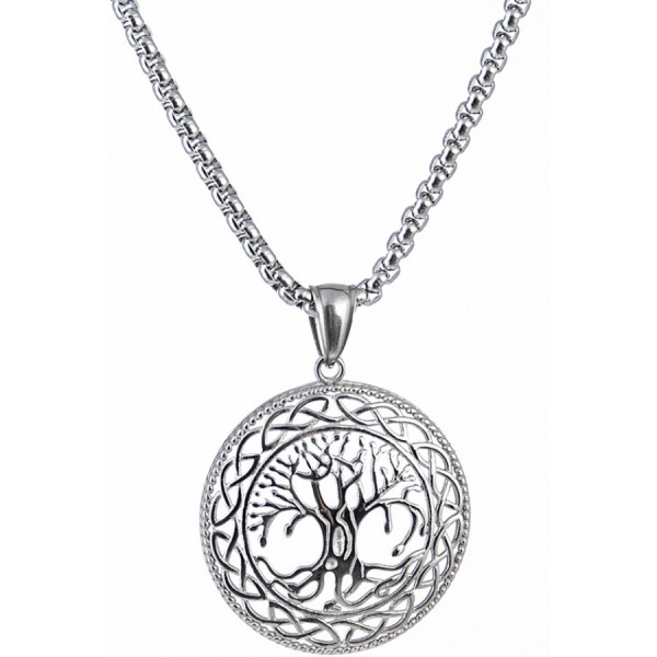 Northern Viking Jewelry NVJRS022 kaulakoru Shiny Steel Tree of Life