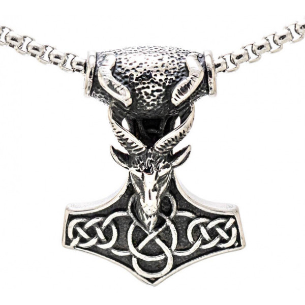 Northern Viking Jewelry NVJRS083 Goat Head Thorin Vasara kaulakoru