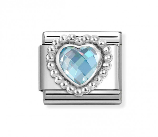 Nomination classic Silver light blue stoneheart 330606/006
