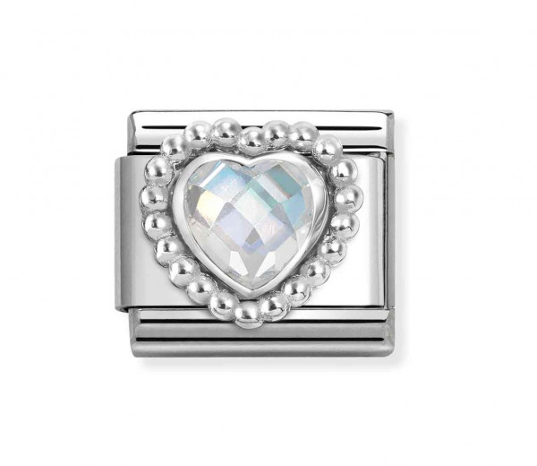 Nomination classic Silver White stoneheart 330606/010