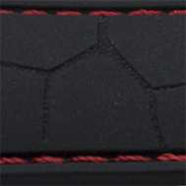 PYRY musta silikoniranneke punainen tikkaus ja krokokuvio 20-22mm